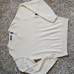 EUC John Ashford Cashmere V-Neck Sweater in Cream Size Men's Small